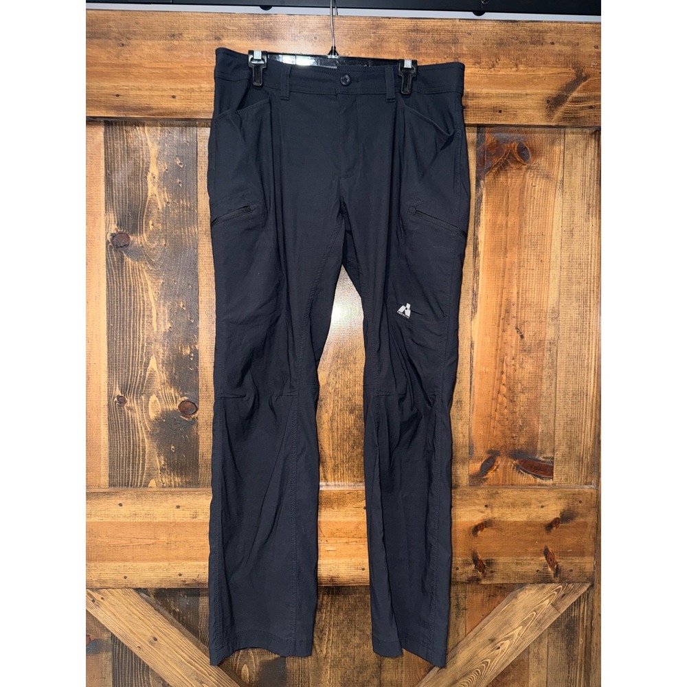 Eddie Bauer First Ascent Mens 35x32 Black Guide Pro Hiking Cargo Pants Stretch